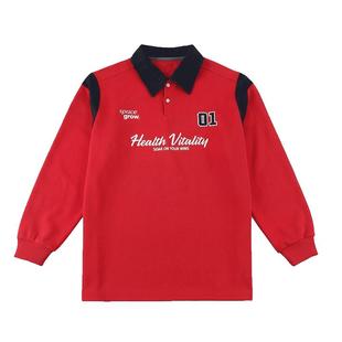 【一马当先红卫衣】奕时代男童翻领卫衣春秋大童打底衫大码上衣