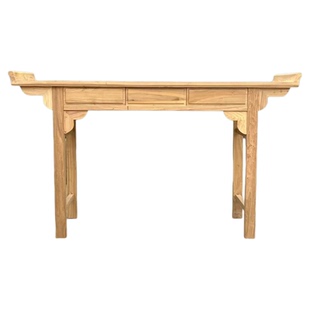 新中式实木条案翘头北方榆木禅意入户玄关柜农村大厅中堂供桌条几