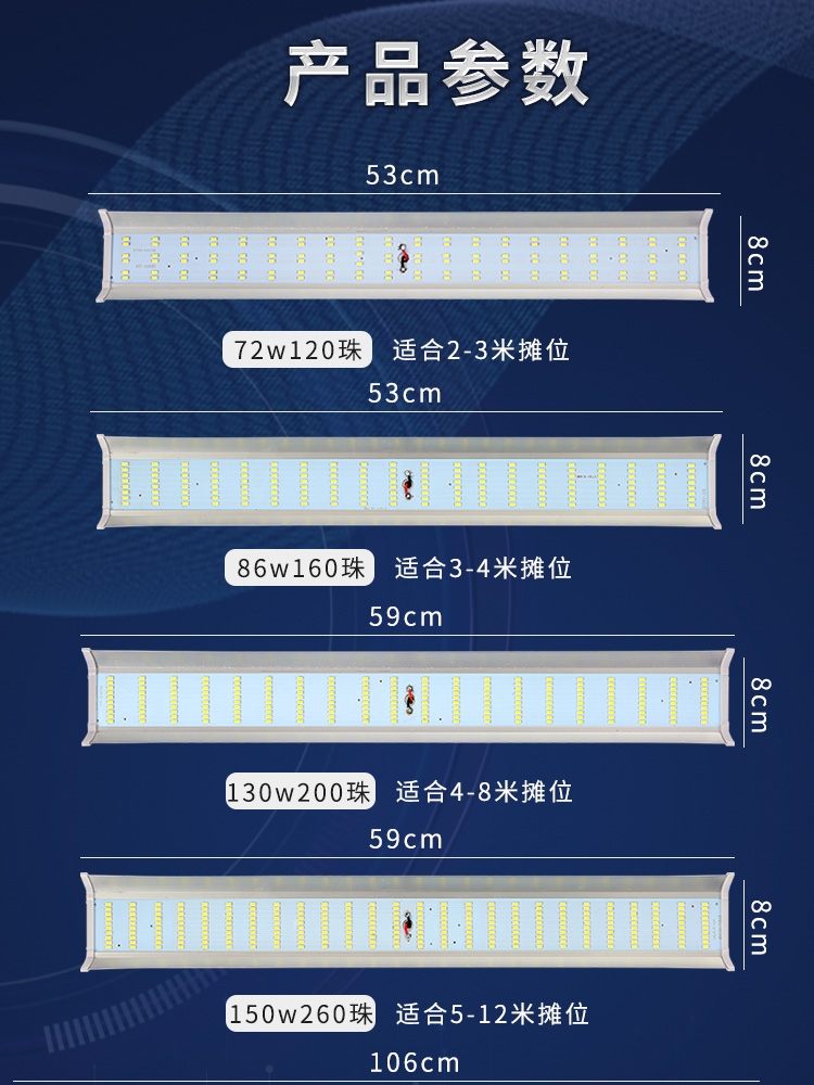 超亮长条220伏插电插座夜市摆摊地摊灯220vled户外露营专用照明灯