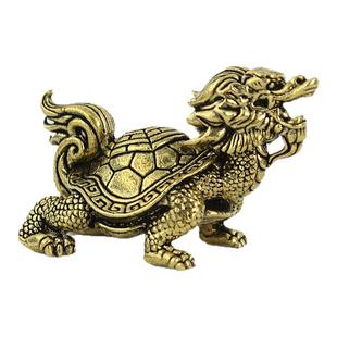 黄铜乌龟实心八卦龙龟纯铜招财龙龟桌面装饰茶宠复古桌面装饰品