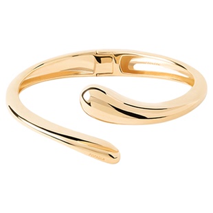 PDPAOLA镀金现代风水滴形手链黑色绳绒手链开口手镯饰品生日礼物