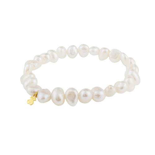 TOUS桃丝熊925银巴洛克珍珠轻奢叠带款小众手链情侣女生节日礼物