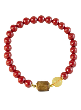 【朱弦檀影】原创天然朱砂蜜蜡沉香木顺遂手串珠手链本命年新中式