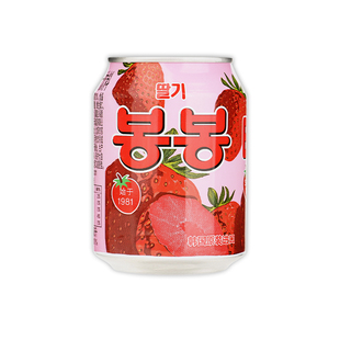 韩国进口网红饮料整箱海太草莓果汁果肉果粒238mlX12罐结婚礼盒装