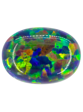 椭圆形欧泊深绿色 蛋形平底素面人造澳宝OPAL宝石镶嵌散珠OP35