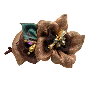 八字扭扭夹布艺绢纱花朵香蕉夹后脑勺盘发发夹马尾一字夹横夹头饰