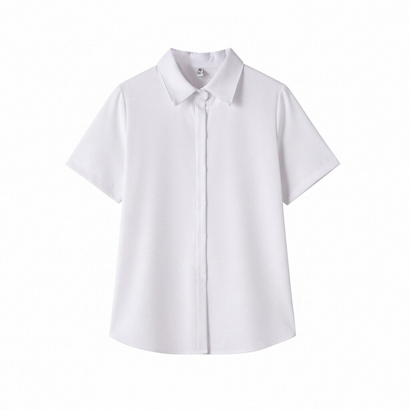 春夏款白色衬衫女短袖正装通勤薄款上班工作服面试职业装内搭上衣