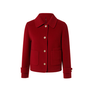 【瑰丽大衣】珂莱蒂尔双面毛呢短款100绵羊毛翻领复古优雅外套