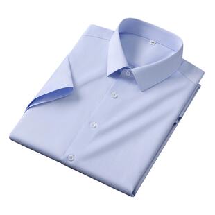 啄木鸟夏季纯白色衬衫薄款短袖青年商务职业工装衬衣寸衫工作服