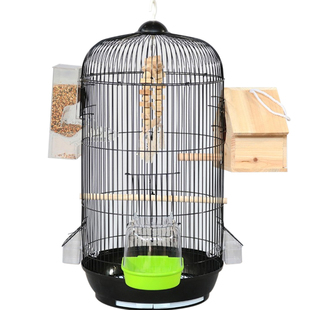 圆形鸟笼鹦鹉笼子虎皮玄凤牡丹珍珠鸟八哥豪华别墅大号金属繁殖笼