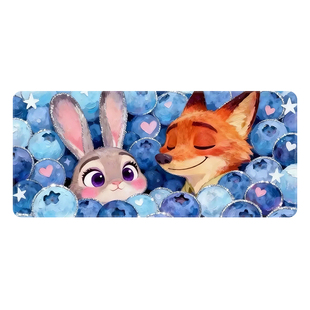 朱迪与尼克高颜值动漫鼠标垫超大女生办公室垫学生宿舍桌垫厚定制