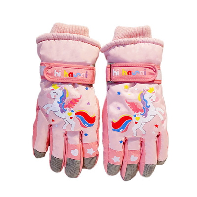 儿童滑雪手套冬季保暖加绒防风