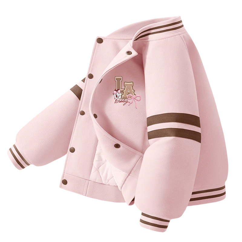 巴布豆女童夹棉棒球服外套冬季