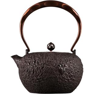 日本龙颜堂南部铁壶三叶纹铸铁壶生铁壶纯手工烧水泡茶专用煮茶器