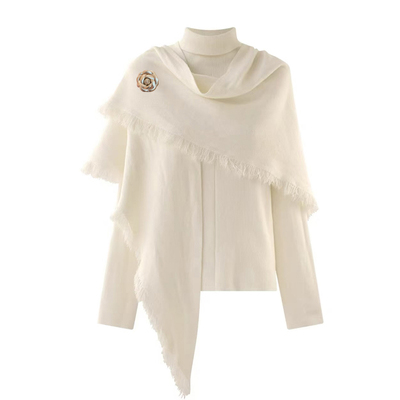 秋冬千金风披肩针织毛衣两件套