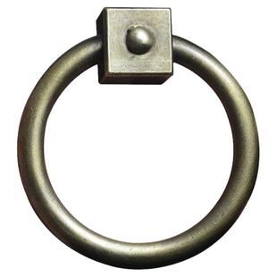 中式古铜色铜环明装纯铜大拉环简约拉手复古大门单孔铁门木门把手