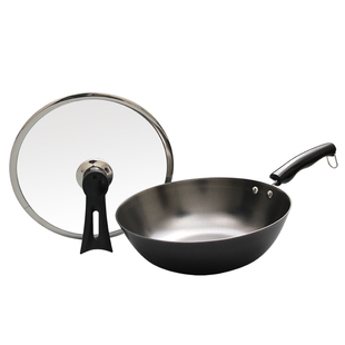 华邦小炒锅铸铁锅炒菜锅迷你锅不锈锅平底轻便单人不锈小号家用锅