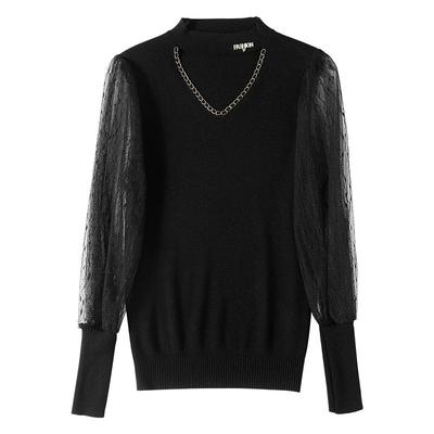 宽松冰丝针织衫挂脖姿芙尼