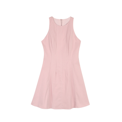 辰米范法式无袖背心连衣裙女