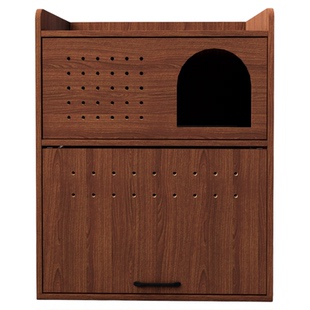 定制猫厕所柜子双层猫砂柜实木家用适用大体型猫咪放猫砂盆的柜子