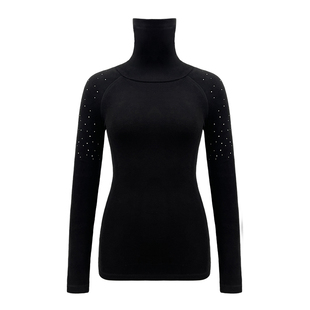 L家花样滑冰训练服女童特厚保暖高领加绒儿童成人滑雪打底衫运动