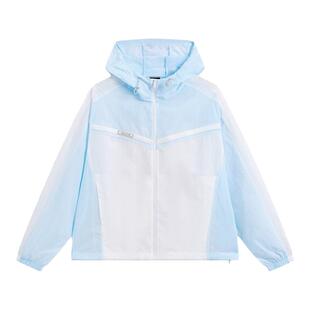 特步风衣女2024夏季新款潮流薄款校园风梭织连帽外套976228140215