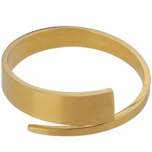 复古开口戒指女时尚个性小众设计k金色高级感情侣戒指男款食指戒