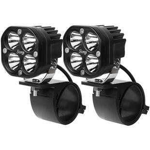 汽车射灯支架帕杰罗黑金刚猎豹越野车灯保险杠支架圆形护杠固定夹