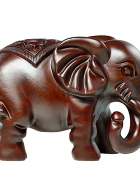 刺史黑檀木雕大象摆件