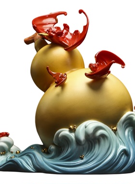 陶瓷旺宅葫芦桌面摆件客厅摆件乔迁新居生日礼物送长辈送朋友领导