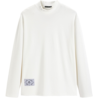 【断码钜惠】太平鸟男装 长袖t恤男休闲秋冬白色打底衫长袖上衣