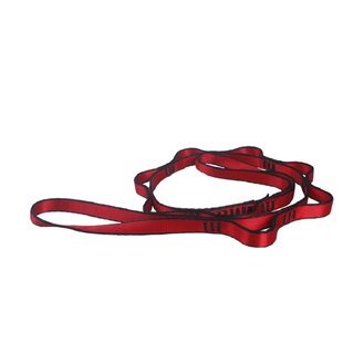 多用途空中瑜伽花瓣扣环登山扁带灰蓝红色长1.5m宽16mm尼龙菊花绳