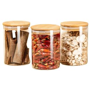 香料收纳盒家用厨房高端调料罐花椒八角分装密封玻璃大料罐食品级