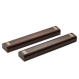 红木质书法用品黑紫檀木文房四宝摆件 黑檀木镇尺镇纸镇木压纸免费刻字 中国风实木国画压条礼盒包装书房用具