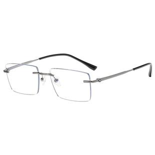 雷德蒙纯钛无边框近视眼镜框男可配度数高级感超轻无框防蓝光眼睛