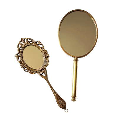 正品进口黄铜便携闺蜜手持化妆镜