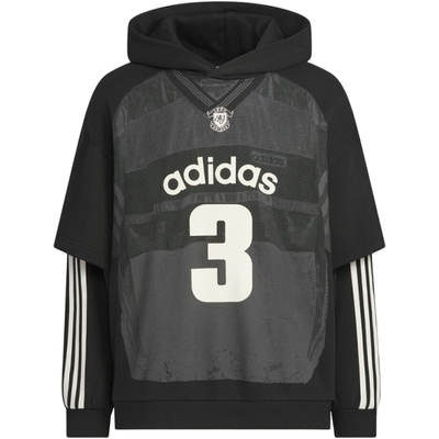 adidas阿迪达斯三叶草男子运动休闲假两件连帽套头衫卫衣KC2607