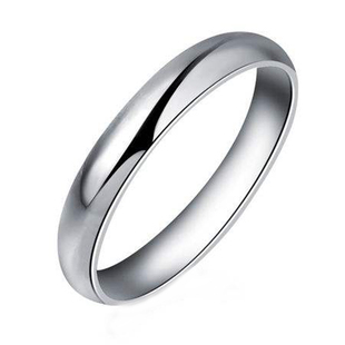 素圈光面镀18K白金戒指环男女情侣对戒中性百搭粗细婚礼仪式1只价