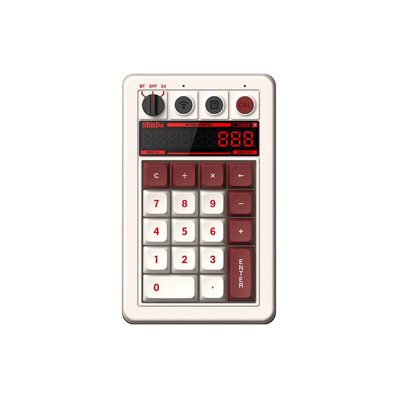八位堂Retro18无线数字小键盘计算器二合一复古风Led显示屏8BitDo