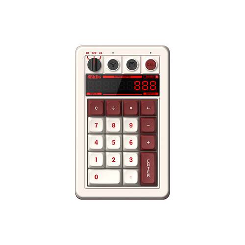 八位堂Retro18独立无线数字小键盘计算器二合一复古风显示屏外接