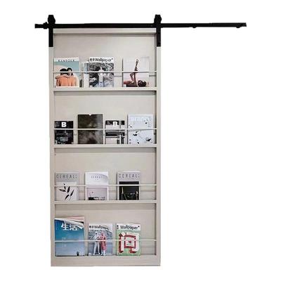 仓谷吊轨门实木书架门