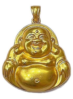 越南沙金火烧不变色弥勒佛头吊坠大肚佛沙金久不掉色项坠首饰品