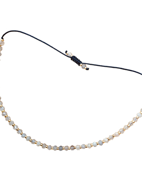 VIKIKO串珠2*3mm海蓝宝幸运石水晶元素小手绳 极细简单女生礼物