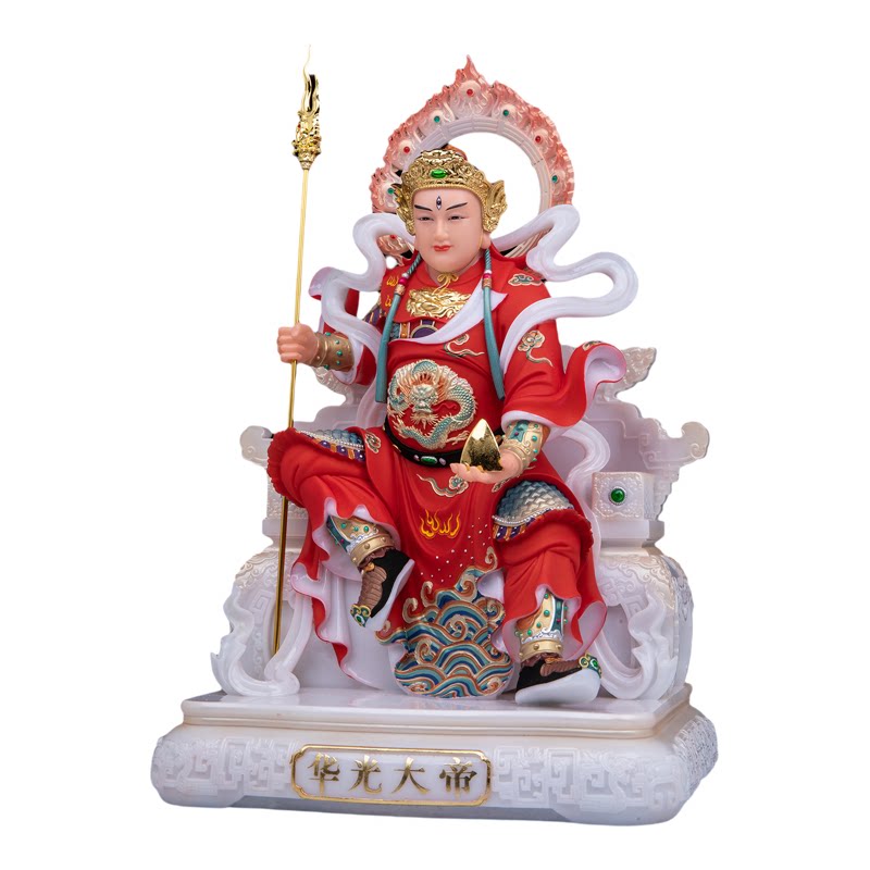 华光大帝神像家用供奉祝福中式汉白玉摆件三眼灵官马王爷马元帅像