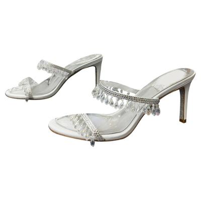 2025法式水钻流苏水晶鞋高跟拖鞋