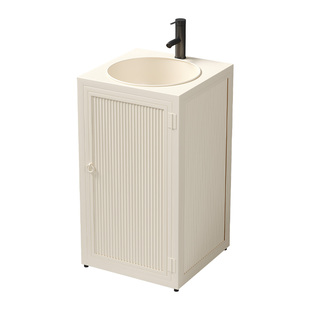 小型立柱洗手盆商用网红艺术彩色洗漱柜个性创意落地一体式洗手台