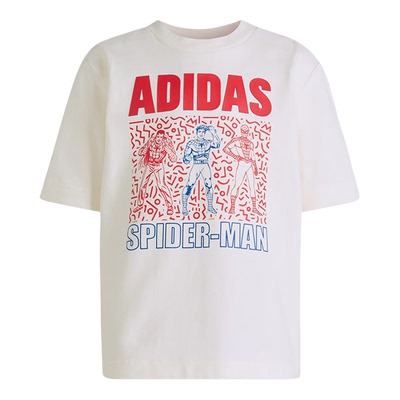 Adidas/阿迪达斯正品蜘蛛侠印花T恤新款儿童经典校园T恤JZ3567