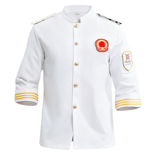 中国烹饪大师七分袖厨师服餐饮厨师长行政总厨评委酒店餐饮工作服