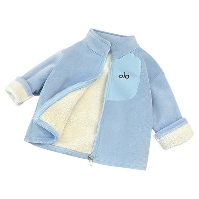 女童加绒外套秋冬季双面绒保暖衣