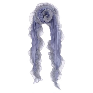 藤井树同款古早灰蓝色波点丝巾